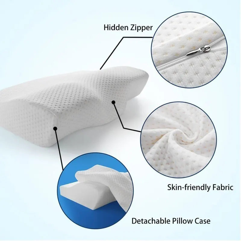 OrthopedicBliss: Butterfly-Shaped Memory Pillow for Health and Neck Comfort