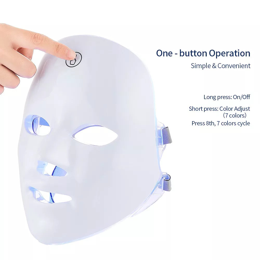 LuminaGlow: Rechargeable 7 Colors LED Facial Mask - Your Home Spa for Skin Rejuvenation and Beauty Enhancement